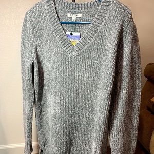 Orvis Chenille Oversized V-Neck Knit Sweater